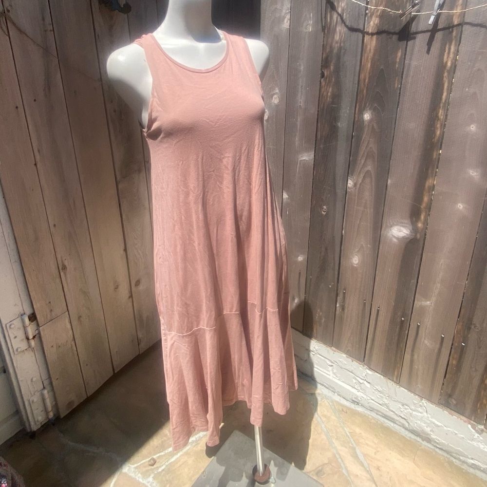 Pull & Bear nude pink cotton midi dress size small